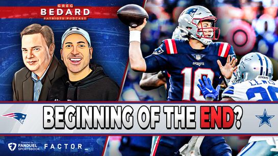 @fdsportsbook & @drink_ag1 Bedard Patriots Podcast & Video: Was Dallas loss beginning of end for Patriots, Jones? taken at BSJ Headquarters (Patriots)
